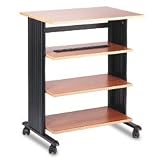 SAFCO PRODUCTS / Four-level printer stand, black/medium oak, 29-1/2w x 22d x 35h / SAF1882MO / Sold as 1 Each / Mfr Part # 1882MO \*/ Four-level printer stand, black/medium oak, 29-1/2w x 22d x 35h