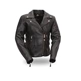 First Manufacturing Womens Boulevard Motorcycle Jacket (Black, Medium)