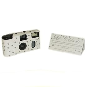 White & Silver Love Heart Disposable Camera - Y0098