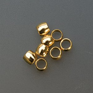 Base Metal Gold Crimp Beads, 2 Millimeters, Pack 