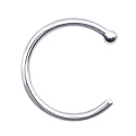 18 Gauge Solid 14KT White Gold Nose Hoop - 5/16 Inches