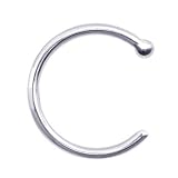 20 Gauge Solid 14KT White Gold Nose Hoop - 5/16 Inches