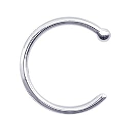 18 Gauge Solid 18KT White Gold Nose Hoop - 5/16
