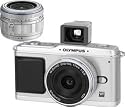 OLYMPUS Pen E-P1 in silver + silver 14-42mm f/3.5-5.6 lens + silver 17mm f/2.8 Pancake lens + VF-1 viewfinder Including Charger, Lithium battery Consumer SLR camera Digital camera