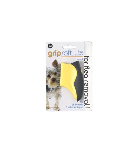 JW Pet Company GripSoft Flea Comb - Dog Comb - Small