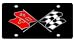 Corvette C2 Nostalgia Flags - License Plate - Carbon Stainless-Style