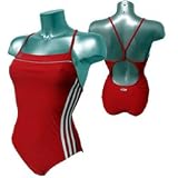 Adidas Infinitex 3SA Spirit Swimsuit / Swimming Costume - Medium Leg (Size: 40) (Colour: Red / Whit