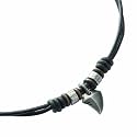 Fossil Herren-Kette Natural Surfer Edelstahl Leder Schwarz 42-47 Cm JF85832040