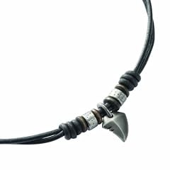 Fossil Herren-Kette Natural Surfer Edelstahl Leder Schwarz 42-47 Cm JF85832040