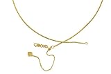 14K Yellow Gold 1.45 mm Sparkle Diamond Cut Adjustable Round Omega w/ 2 extender