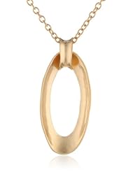 T Tahari "Essentials" Concave Oval Pendant Necklace, 32"