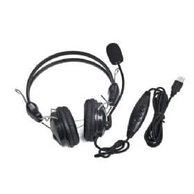USB Stereo Headphone and Microphone - Black