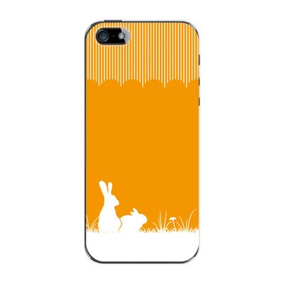 ２匹のうさぎ TYPE2 ウサギ 【オレンジ】 / iPhone5ケース【iphone5 ケース カバー】【スマホケース】【スマートフォン ケース】
