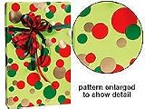 Trendy Brand New Red Green Christmas Dots Polka Dot Gift Wrap Wrapping Paper 17 Foot Roll