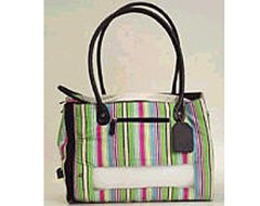 Beach Stripe Dog Carrier with Mesh Siding