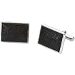 Rectangular Genuine Onyx Sterling Silver Cufflinks