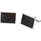 Rectangular Genuine Onyx Sterling Silver Cufflinks