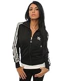 adidas - adidas The Firebird Track Jacket in Black with Metallic Silver,Track Jackets for Women