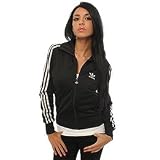 adidas The Firebird Track Jacket in Black with Metallic Silver,Track Jackets for Women at adidas