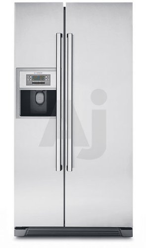 Bosch Evolution 500 Series B20CS51SNS 20.2 cu. ft. Counter-Depth Side by Side Refrigerator with 3 Slide-Out Spill Proof Glass Shelves, Multi-Flow Shower Cooling System, SUPERCOOL/SUPERFREEZE Functions, External Ice/Water Dispenser and Hidden Hinges: Stainless Steel
