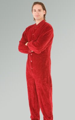 Men's Footed Pajamas, Fleece Footie Feet Pajamas