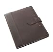 Refillable Genuine Leather Composition Notebook with Buckle Closure