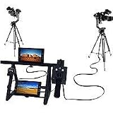VariZoom VZCS1LK Dual System Remote Multi-Camera Control Station with 2 MC100 Pan/Tilt Heads, VZ-Rock Zoom/Focus/Record Control, 7 Monitors & CS1 Frame
