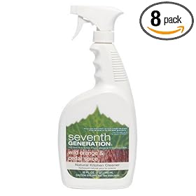Seventh Generation Kitchen Cleaner, Wild Orange & Cedar Spice, 32-Ounce Bottles (Pack of 8)