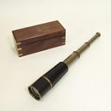 Real Simple...a Handtooled Handcrafted Antique Pullout Telescope with Hardwood Box!!