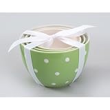 Signature Housewares Dots 3-Piece Bowl Set, 4- 5- and 6-Inch, Red