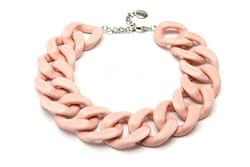 Whitewashed Link Choker in Carnation