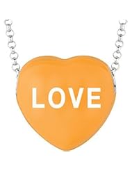 Sweethearts Enamel "Love" Heart on 16" Necklace Pendant with Gift Box