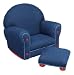 KidKraft Upholstered Rocker with Ottoman Denim
