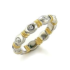 Mat Gold & Rhodium Brass with Clear Swarovski Crystal Toe Ring, Weight: 3.40gms. Size: 2.5