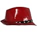 31Ia4wijSdL. AA75  RED FAUX PATENT LEATHER TRILBY STINGY BRIM FEDORA HAT