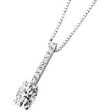 14K White Gold Created Moissanite & Diamond Necklace