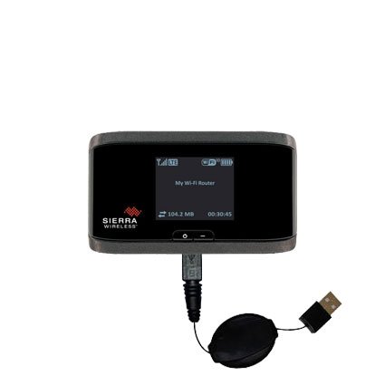 Retractable USB Cable for the Sierra Wireless Aircard 760S / 762S / 763S with Power Hot Sync and Charge capabilities - uses Gomadic TipExchange Technology