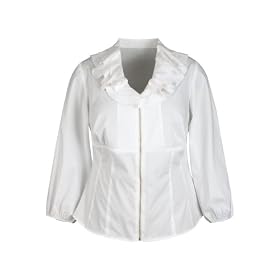 Buy Avenue Plus Size Ruffled Zip Stretch Blouse by Avenue