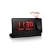 Oregon Scientific Slim Projection Clock Reverse Lcd Display Temperature Time Black Background
