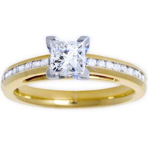 1.25 Carat Princess-Cut Diamond 14k Yellow Gold Pre-set Engagement Ring