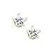 14K Yellow Gold 4 MM Star Shaped Cubic Zirconia Children's Earring Studs