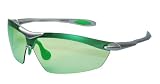 XS Sport Wrap TR90 Sunglasses UV400 Unbreakable Protection for Cycling, Ski or Golf (Silver & Nite green)