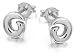 Silver Circular Stud Earrings