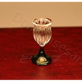 Dollhouse Miniature Handblown German Green Wine Glass