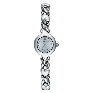 Avalon Women’s Antique Silver Plated Hugs and Heart Bracelet Watch # 7311