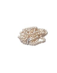 Audrey pearl 8-9mm Triple Strand White Freshwater Cultured Pearl Necklace + matching stud Earring set as a FREE Gift