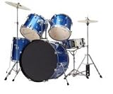 Cecilio 5 Pc Drum Set with Cymbals and Throne - Blue - B001BRYVUG
