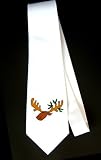 Party Decoration Necktie with tree, moose, rack, antler, leaf
