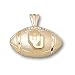 Oklahoma Sooners Solid 14K Gold ''OU'' Football Pendant