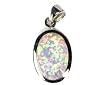 Lab Created Opal Pendant STERLING SILVER .925 Oval